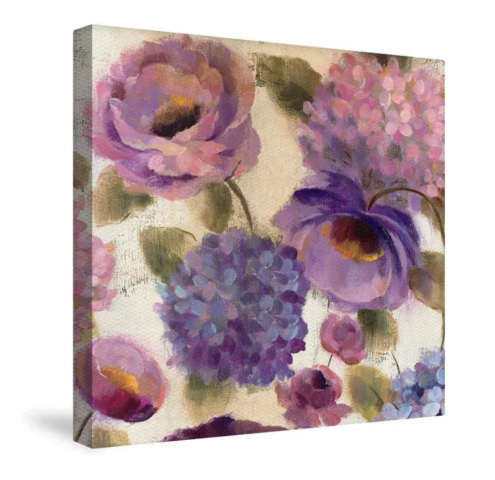 Blue and Purple Flower Song III Canvas Wall Art 