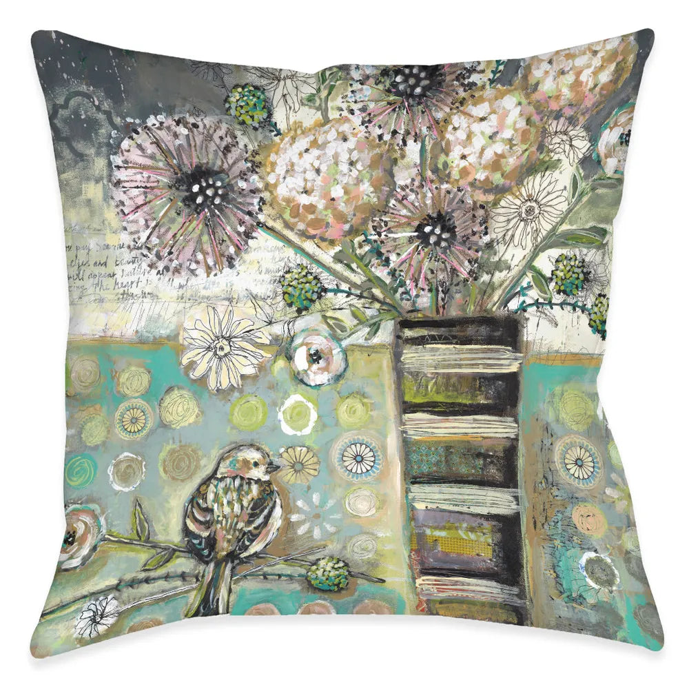 Bird and Bouquet Indoor Decorative Pillow