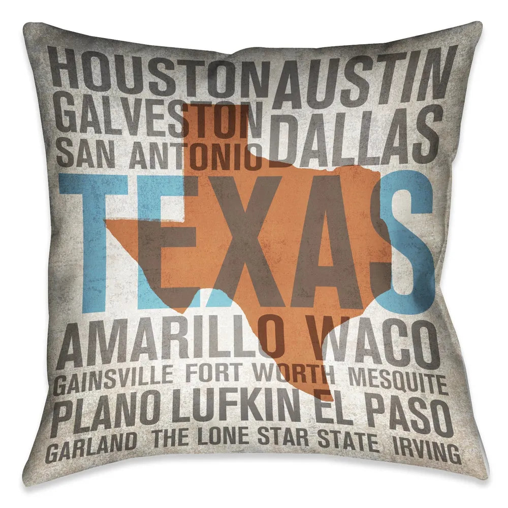 States - Texas Indoor Decorative Pillow