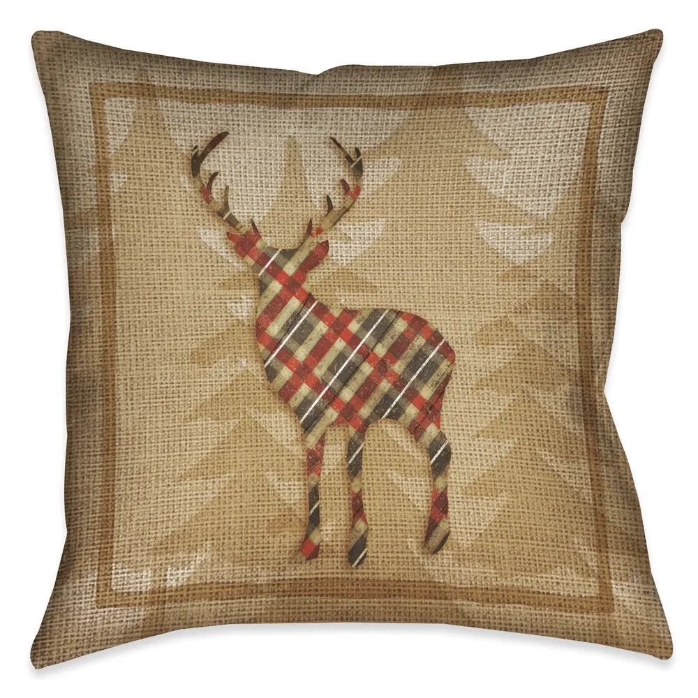plaid deer pillow