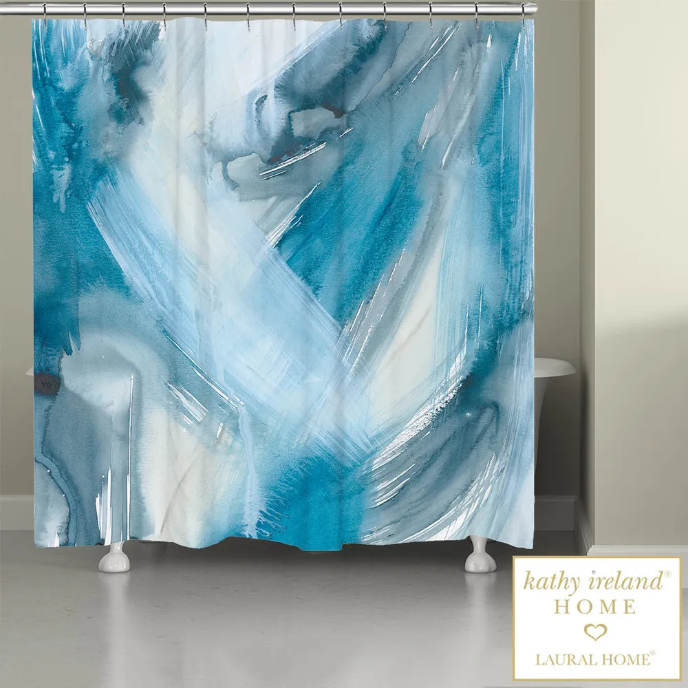 kathy ireland® HOME Abstract Blues l Shower Curtain