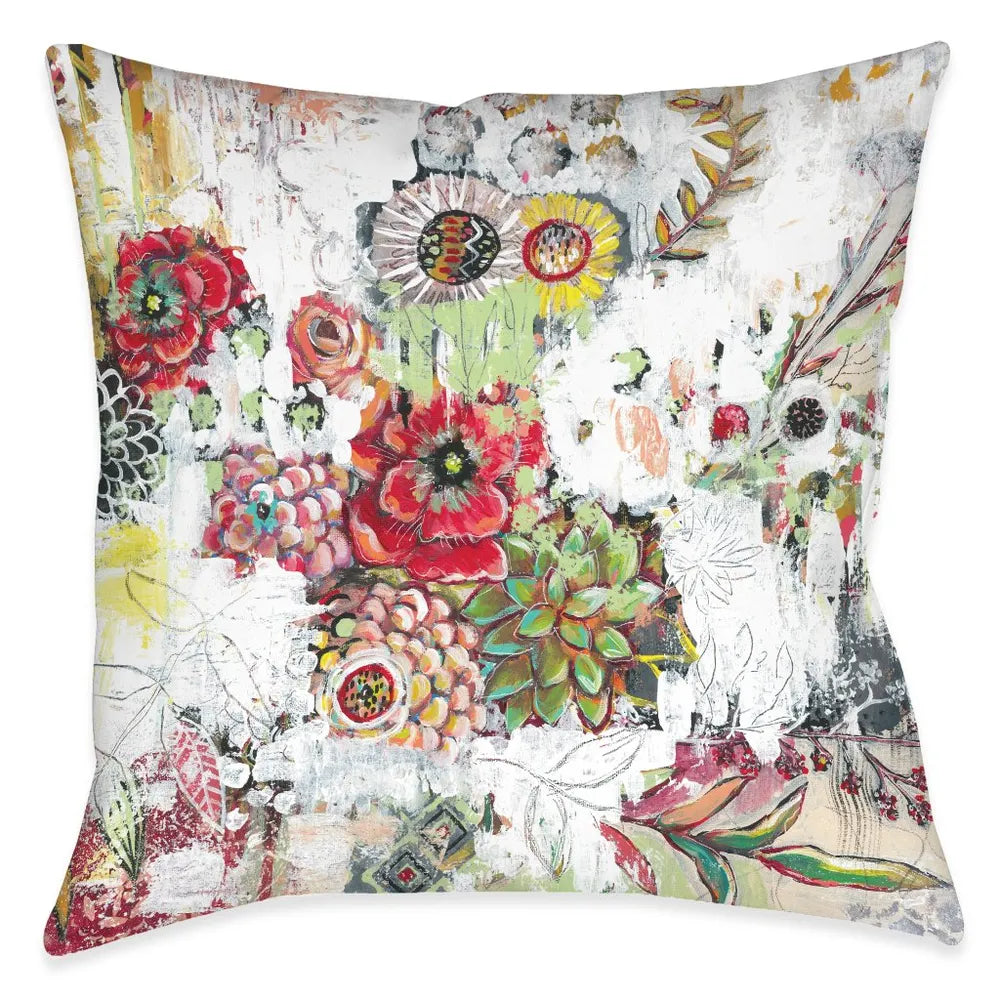 Abstract Bouquet Outdoor Decorative Pillow