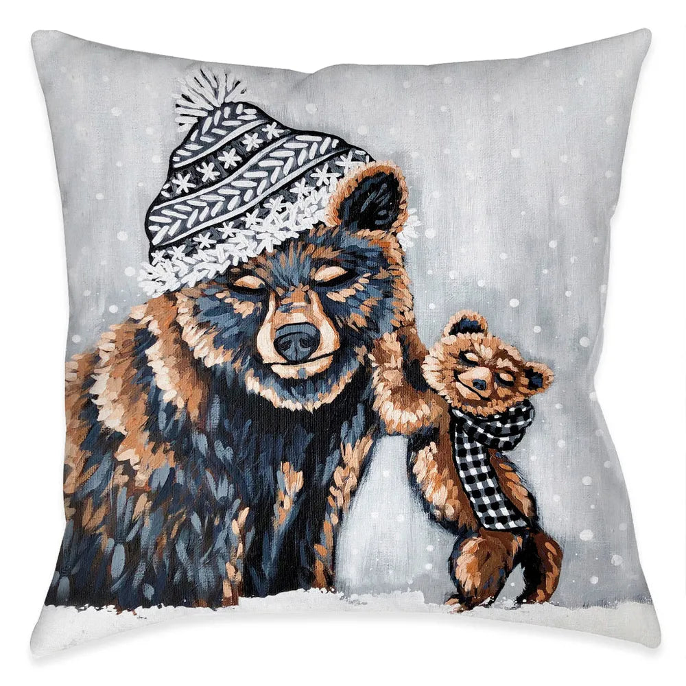 Bear Snow Day Indoor Decorative Pillow