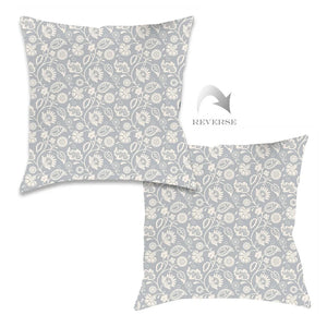 kathy ireland® HOME Bellini Floral Scroll Light Gray Outdoor Decorative Pillow