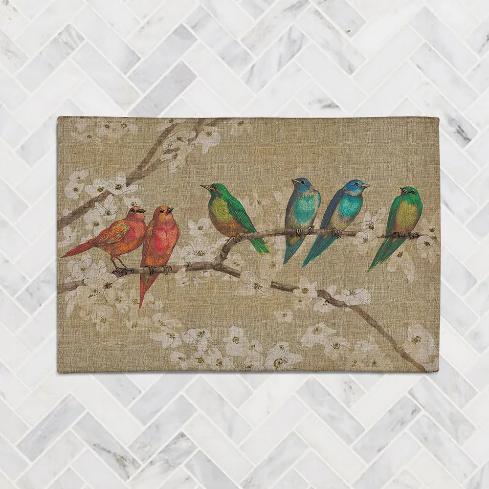 Birds and Blossoms Chenille Accent Rug