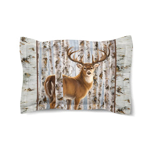Buck in Birches Comforter Sham