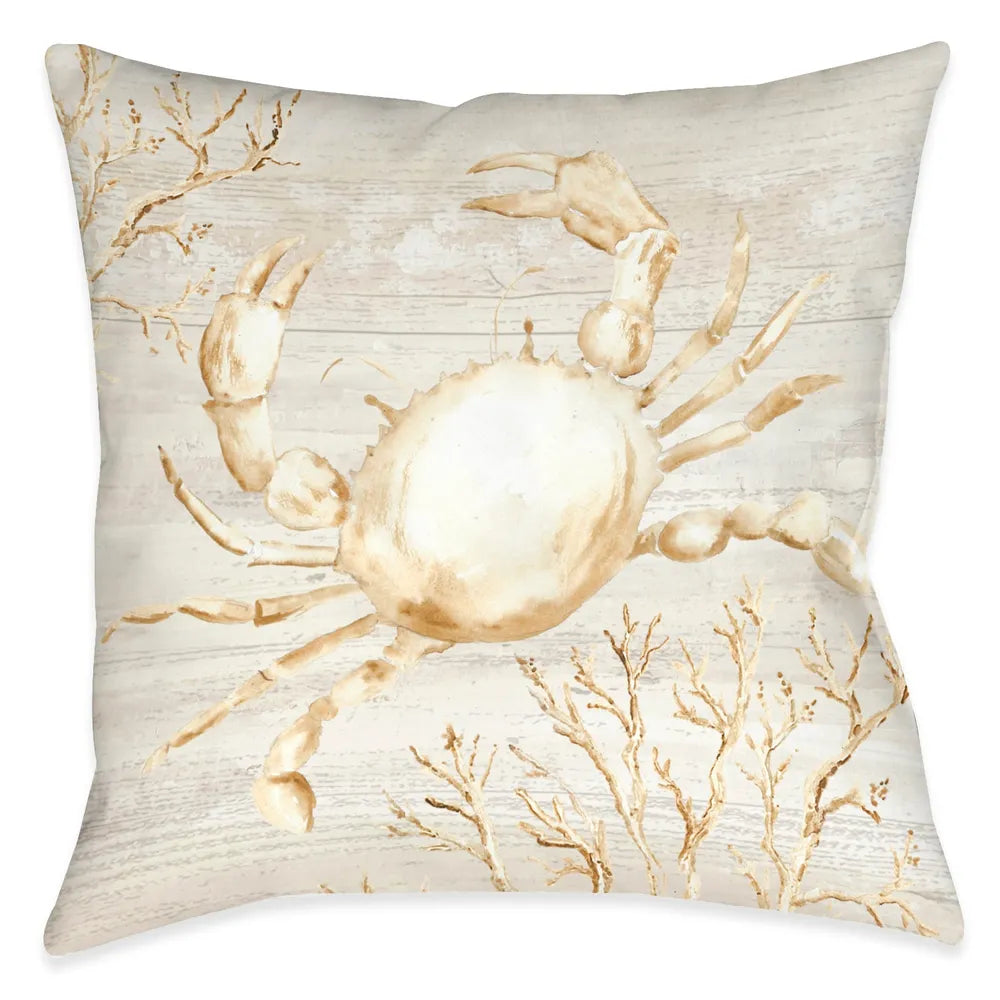 Calm Shores Crab Outdoor Decorative Pillow