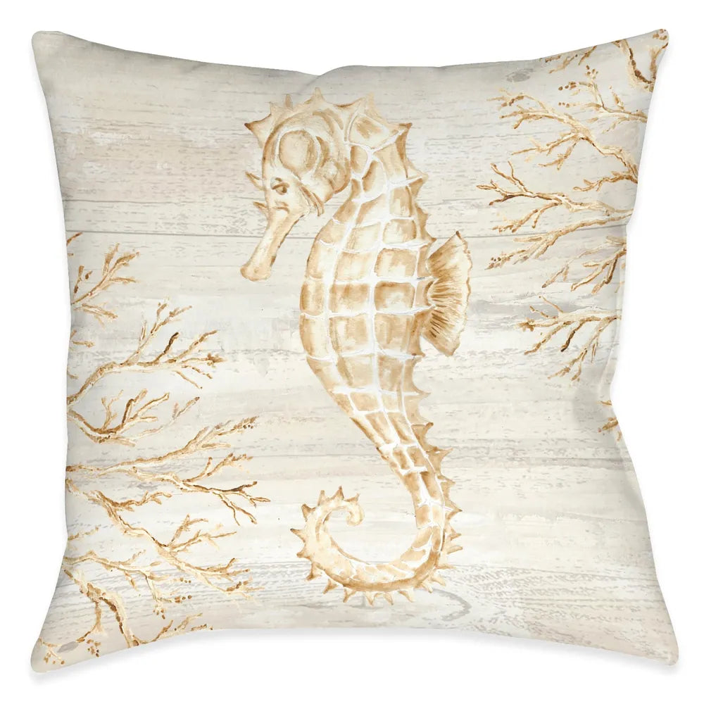 Calm Shores Seahorse Outdoor Decorative Pillow