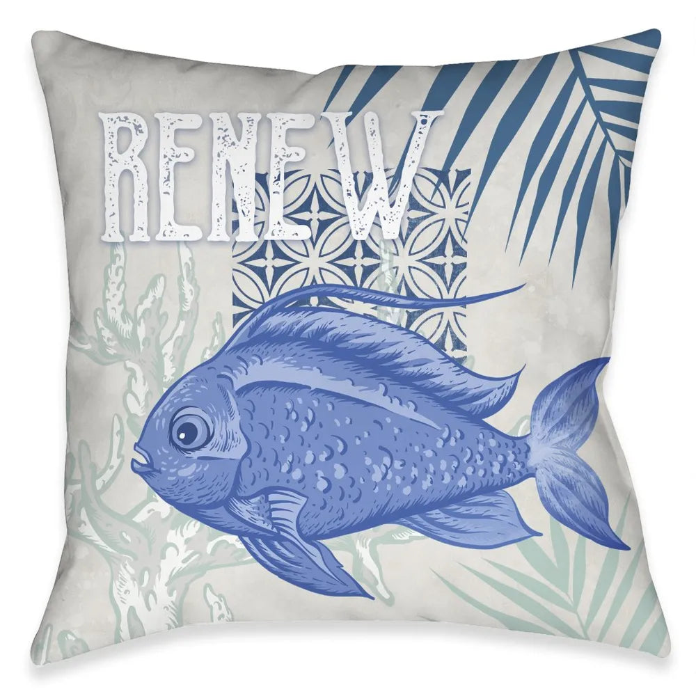 Coastal Spa Renew Outdoor Decorative Pillow