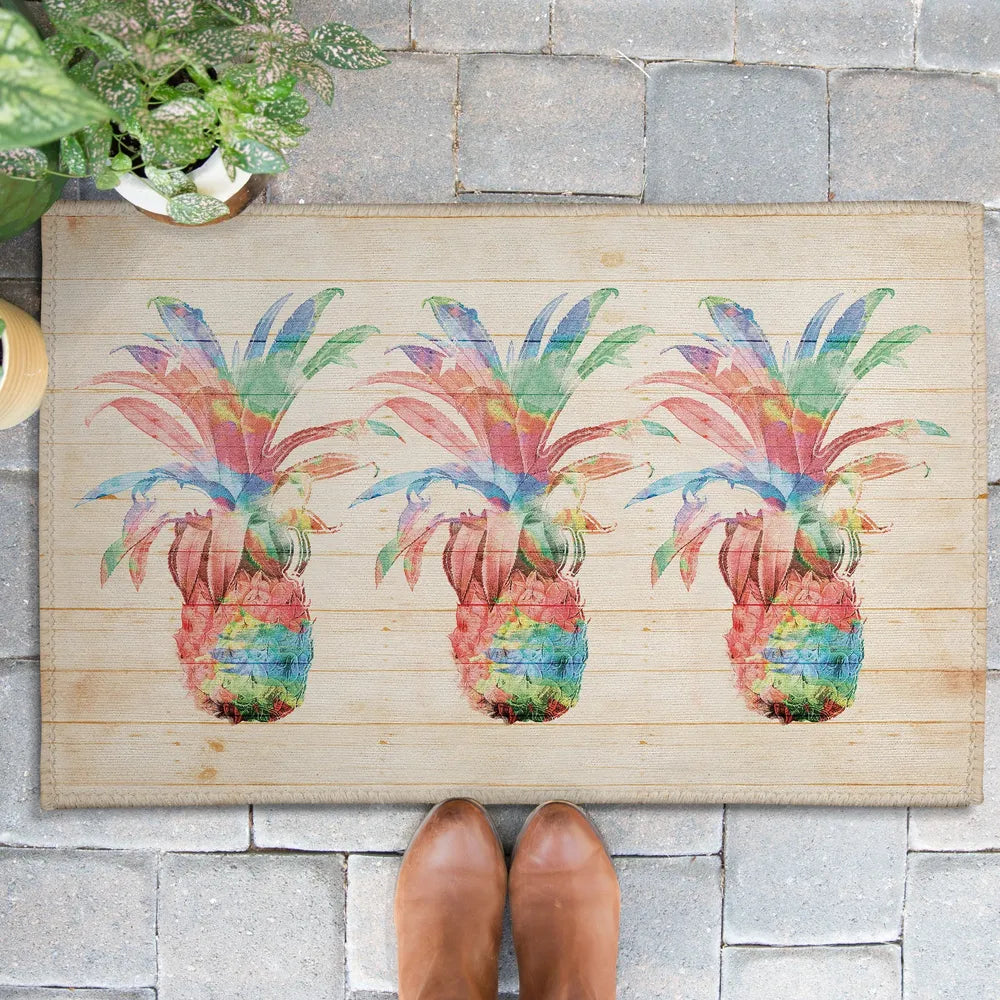 Colorful Pineapples Outdoor Door Mat