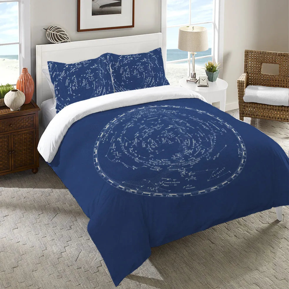 Stars and Constellations Chart Duvet Cover 