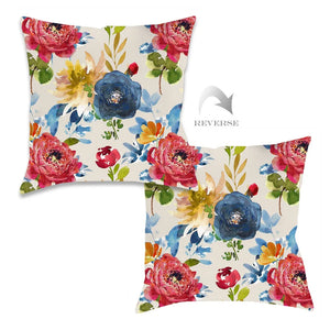 kathy ireland® HOME Country Bouquet Neutral Outdoor Decorative Pillow