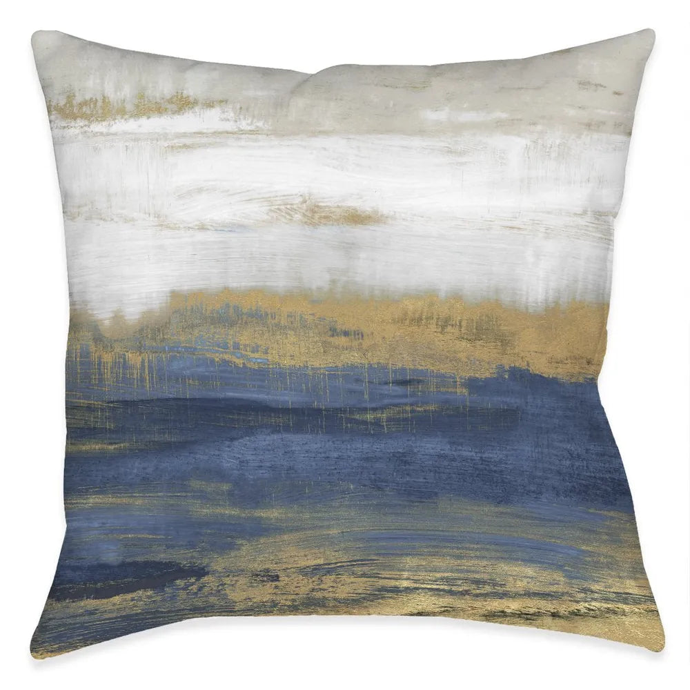 Deep Shades Of Blue Abstract Outdoor Decorative Pillow