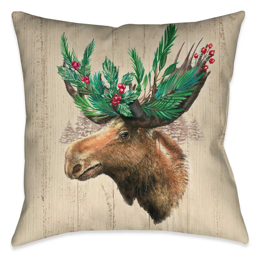 Holiday Moose Indoor Decorative Pillow
