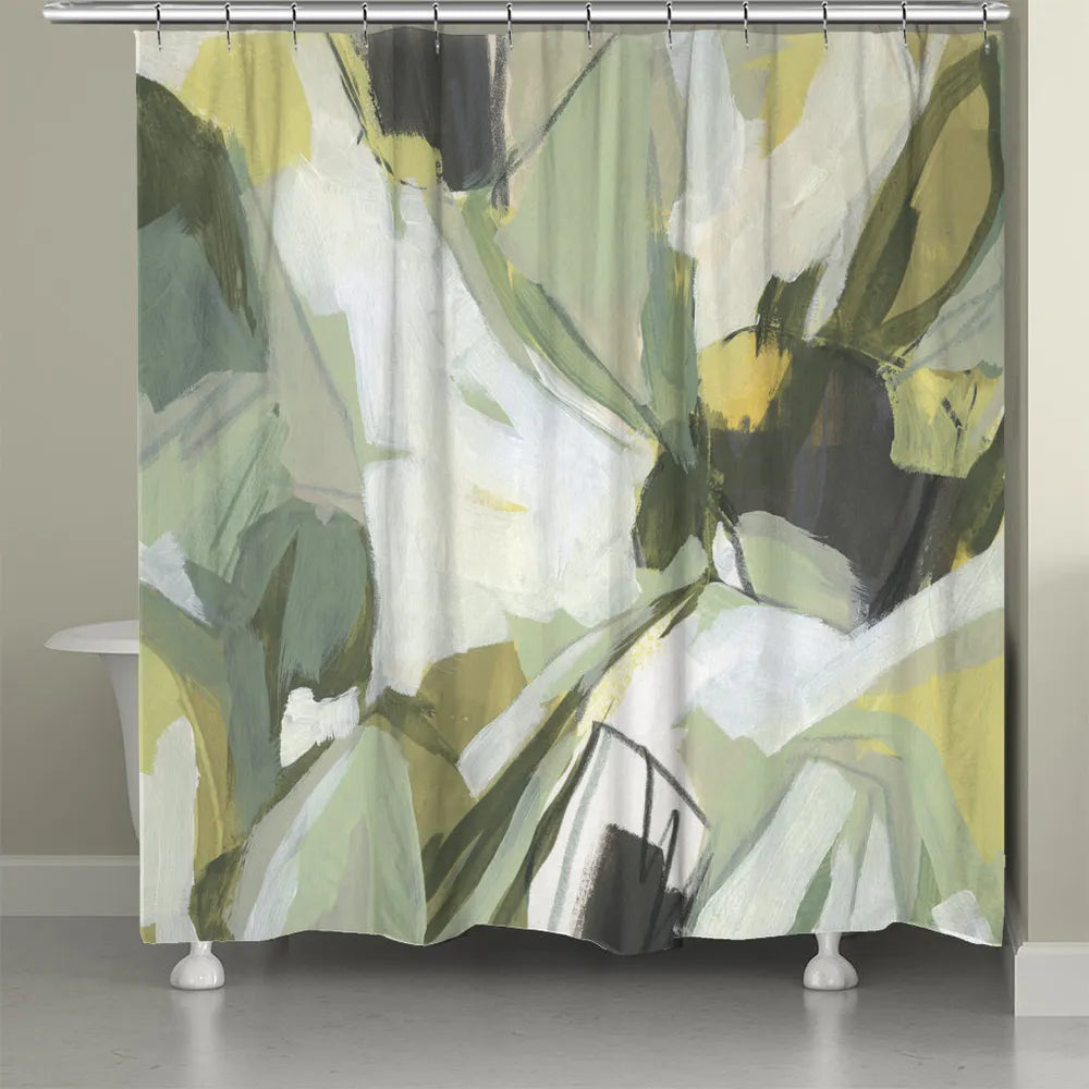 Electric Lichen Spread Shower Curtain