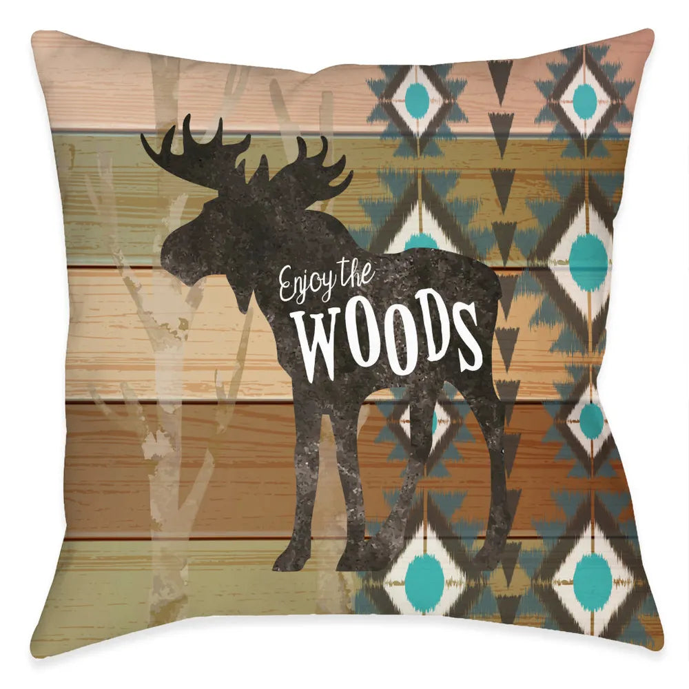 Enjoy the Woods Outdoor Decorative Pillow