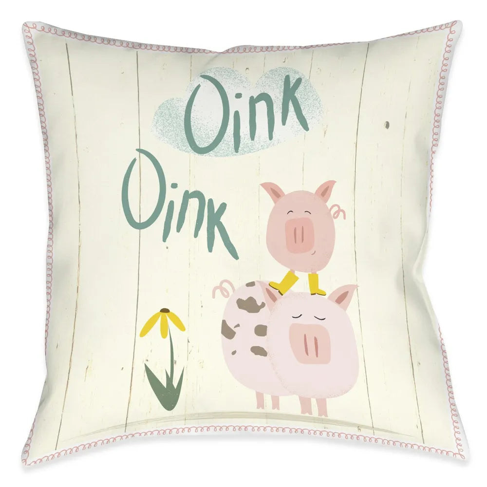 Farm Yard Friends Oink Indoor Decorative Pillow