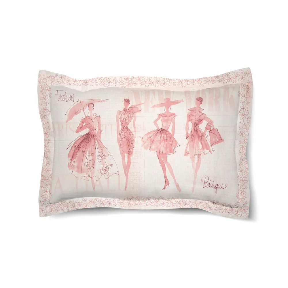 Fashion Sketchbook Pink Comforter Sham