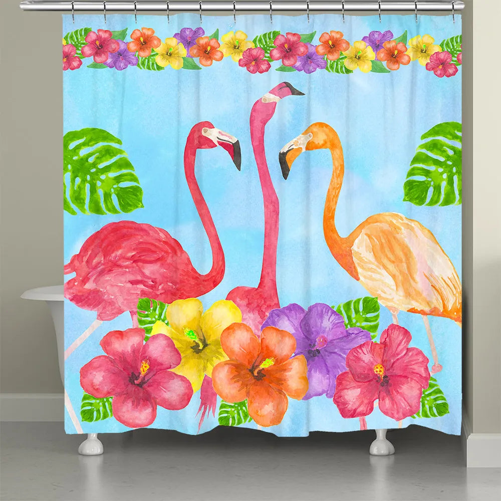 Flamingos In Paradise Shower Curtain
