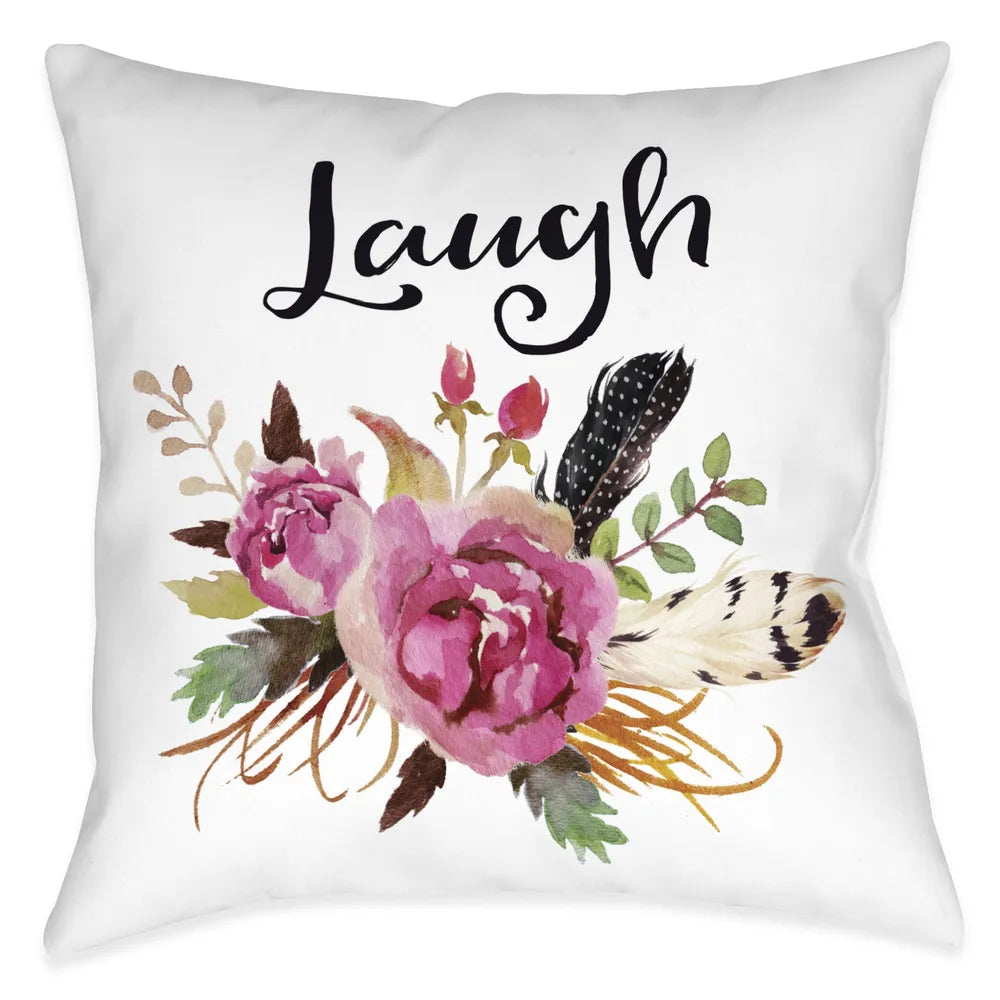 Watercolor Flowers Laugh Pillow