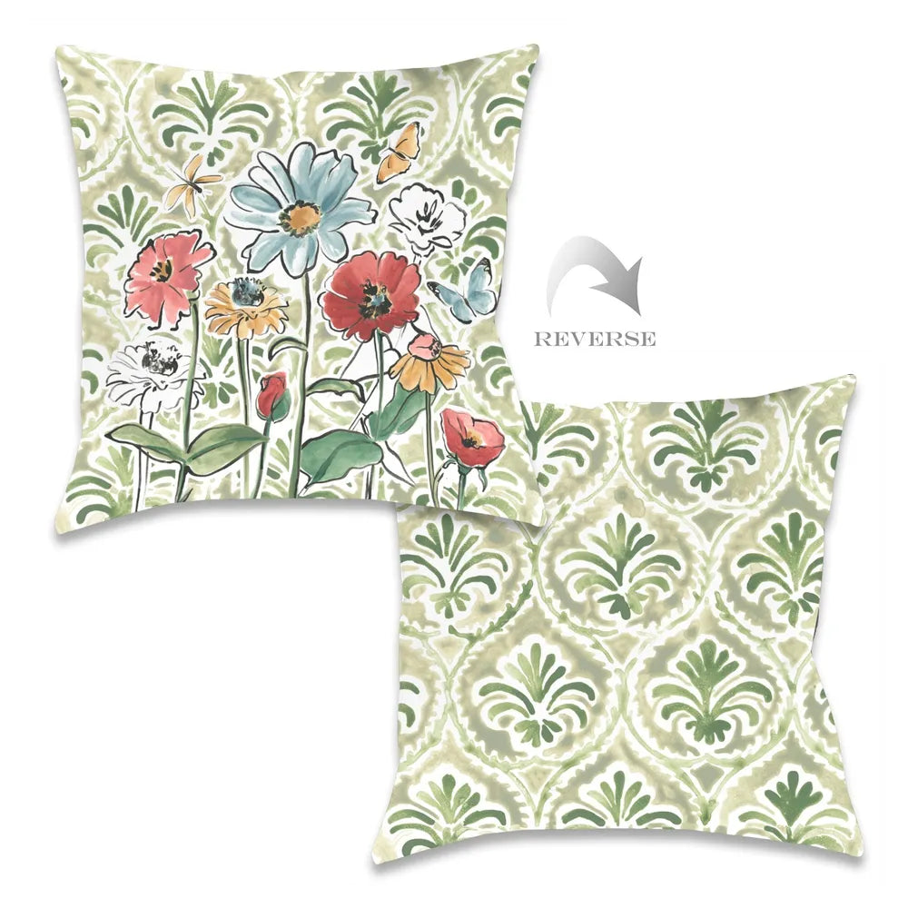 Garden Filigree Bloom Outdoor Decorative Pillow