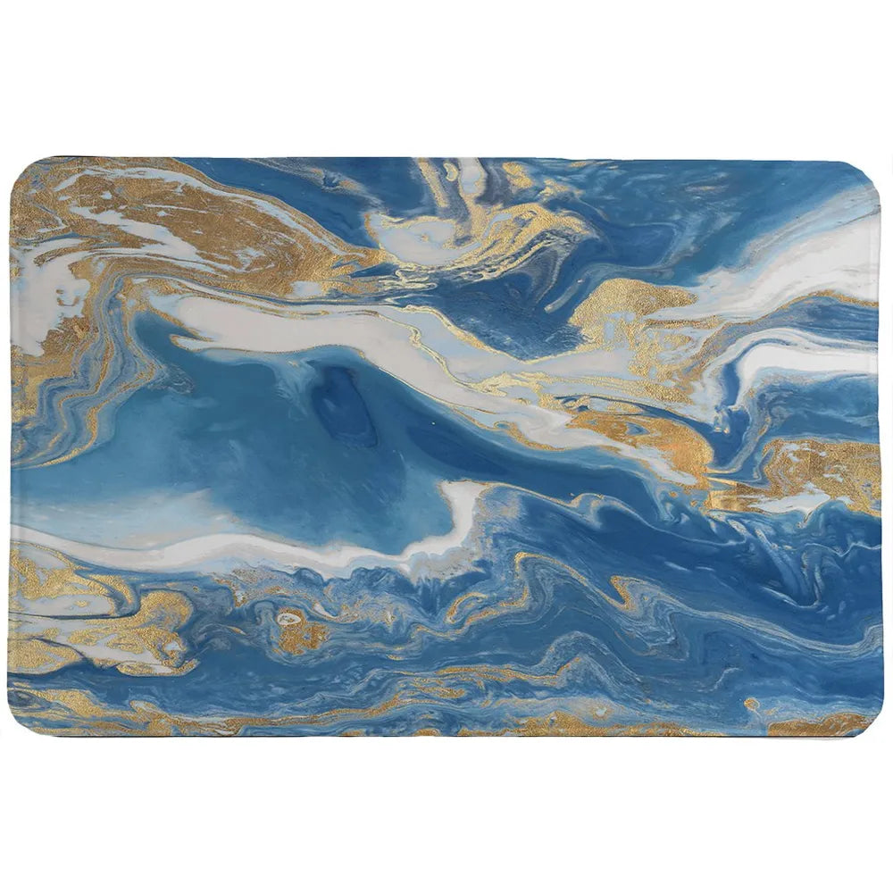 Blue and Gold Serenity Memory Foam Rug