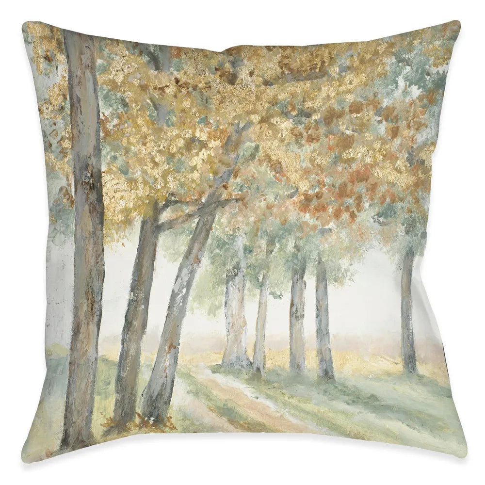 Golden Trees Outdoor Decorative Pillow