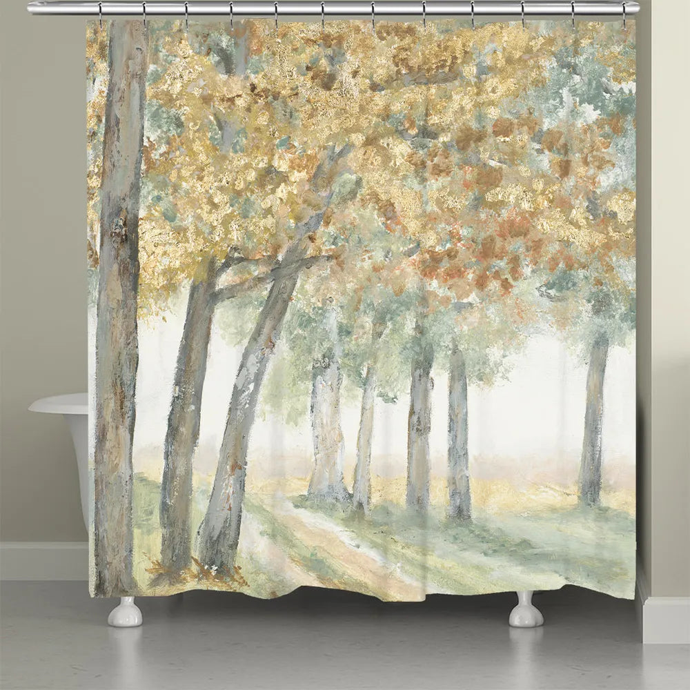 Golden Trees Shower Curtain