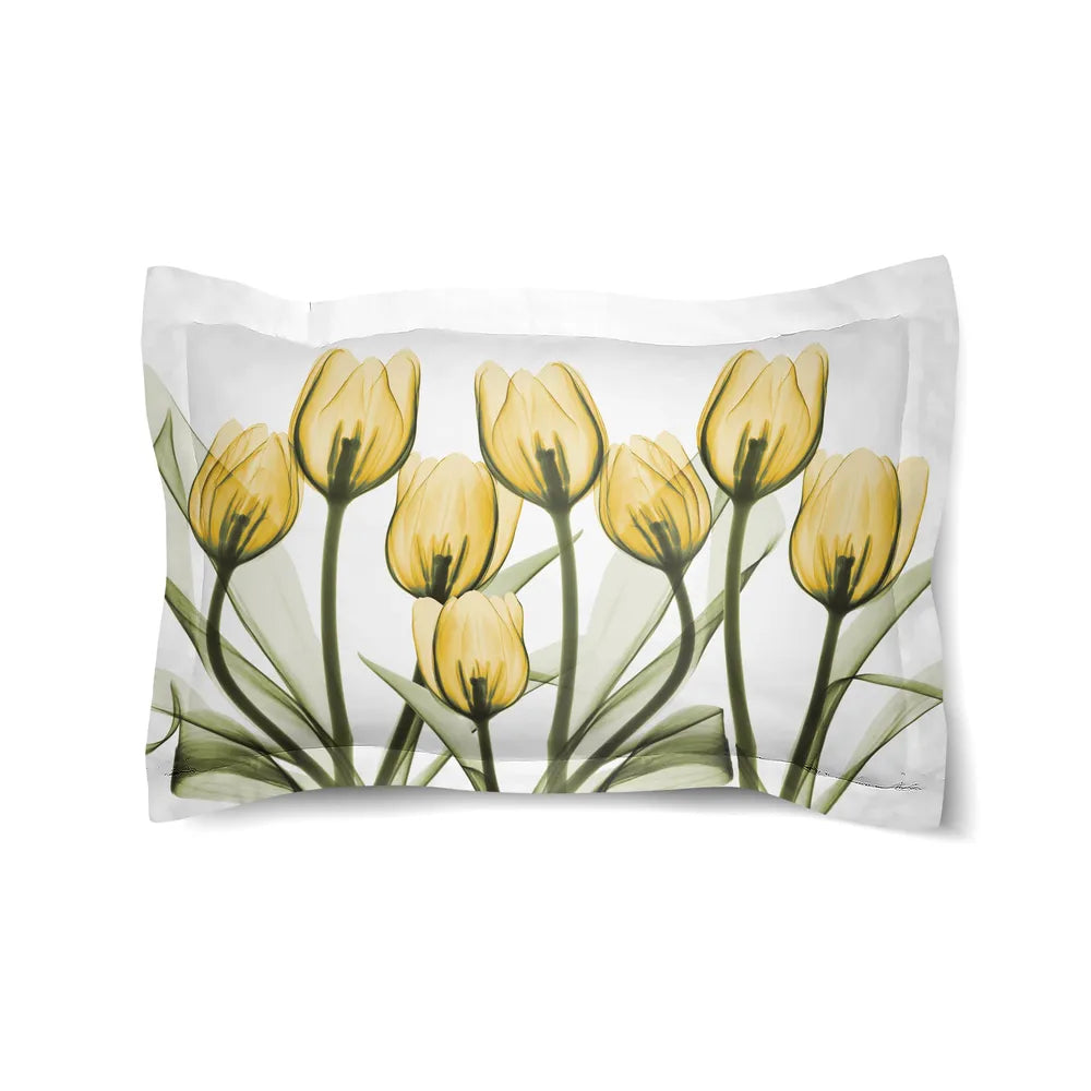 Golden X-Ray Tulips Comforter Sham