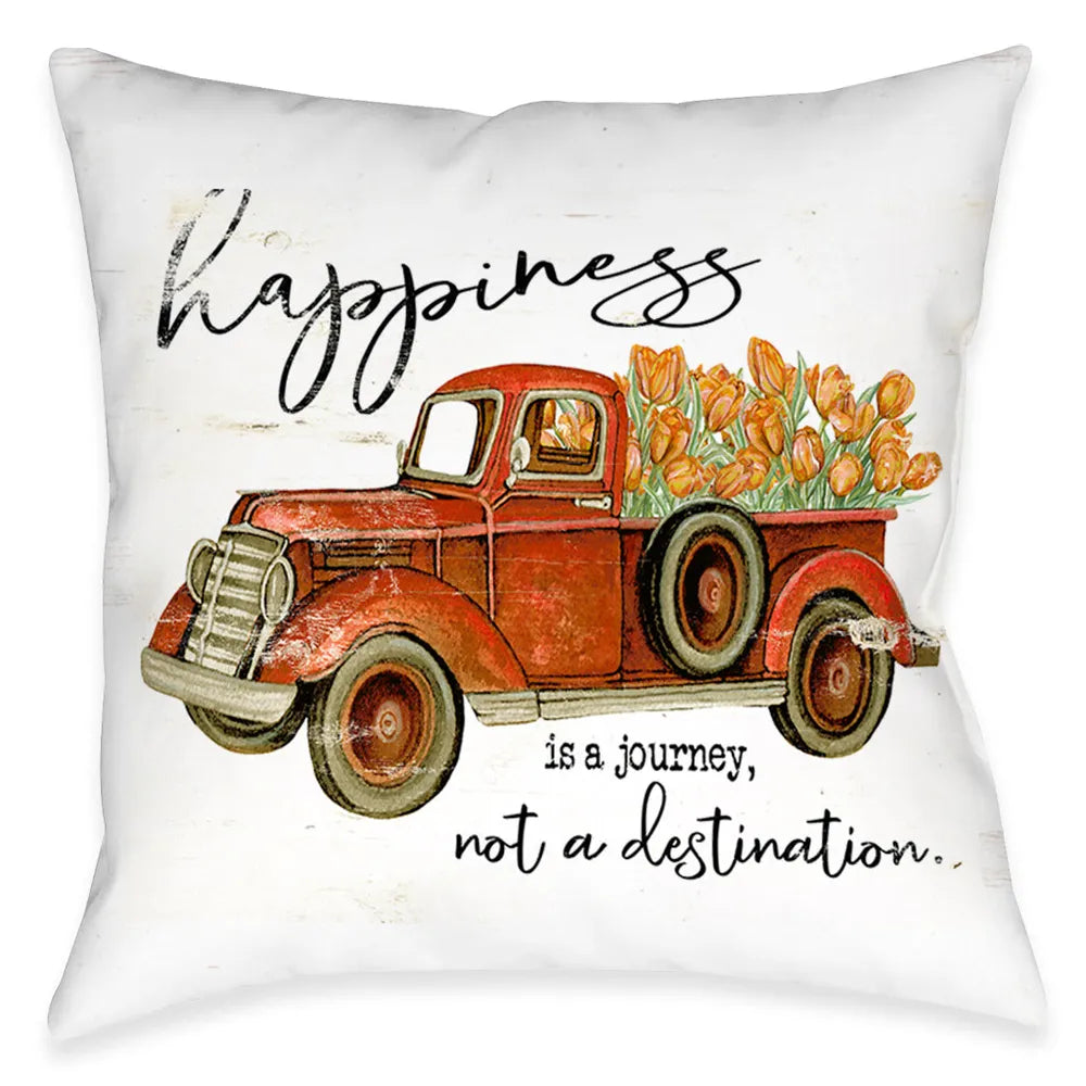 Happiness Journey Outdoor Decorative Pillow