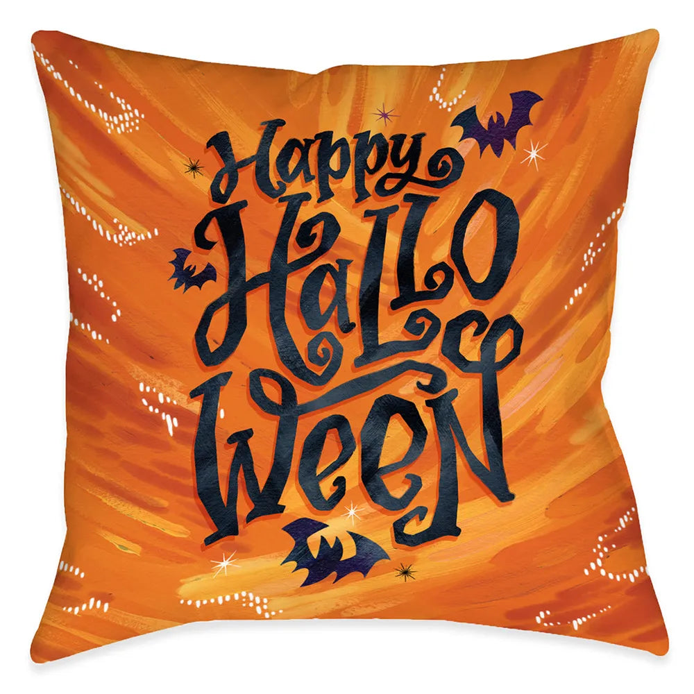 Happy Bat Halloween Outdoor Decorative Pillow