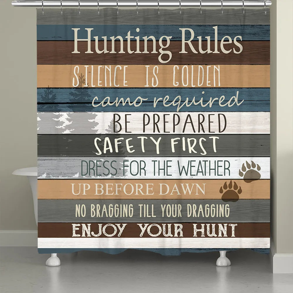 Hunting Rules Shower Curtain
