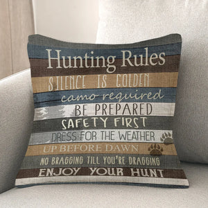 Hunting Rules Indoor Woven Decorative Pillow