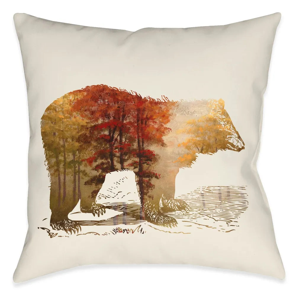 In The Wild Bear Outdoor Decorative Pillow
