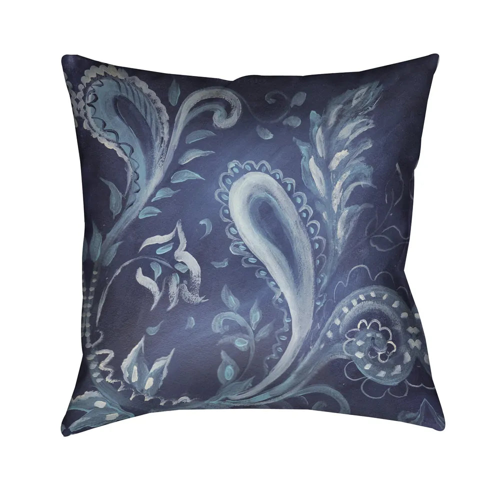 Indigo Pattern III Outdoor Decorative Pillow