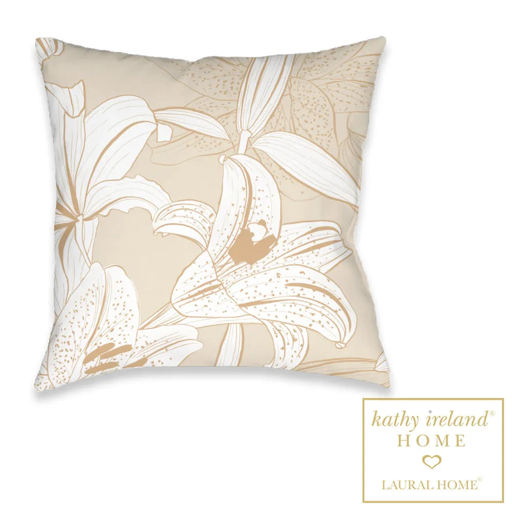 kathy ireland® HOME Peaceful Elegance Lily Outdoor Decorative Pillow
