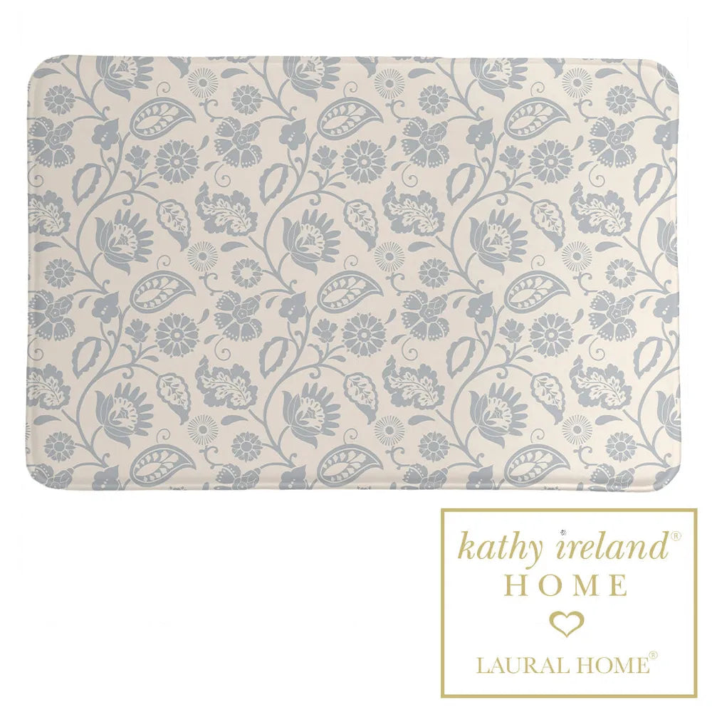 kathy ireland® HOME Bellini Floral Scroll Neutral Memory Foam Rug
