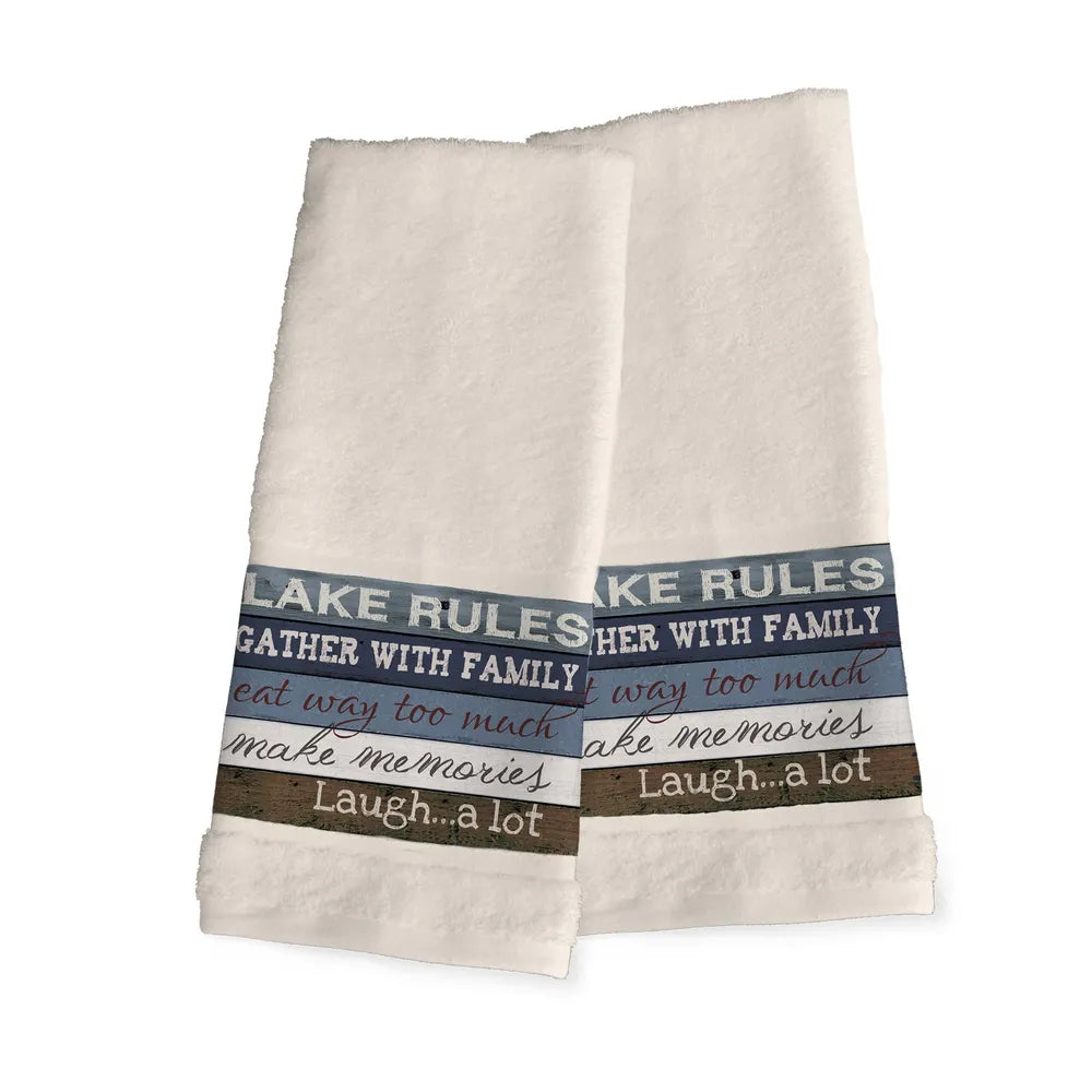 Lake Rules Hand Towels 