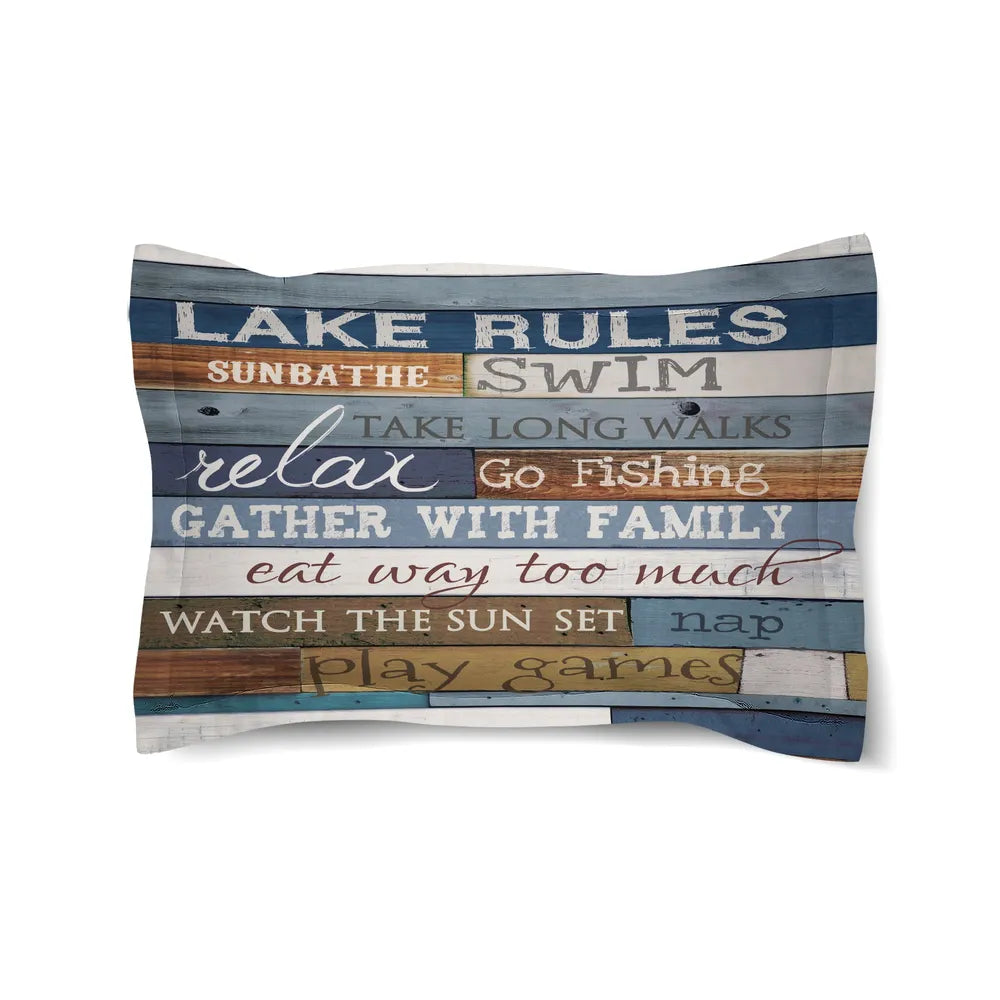 Lake Rules Comforter Sham