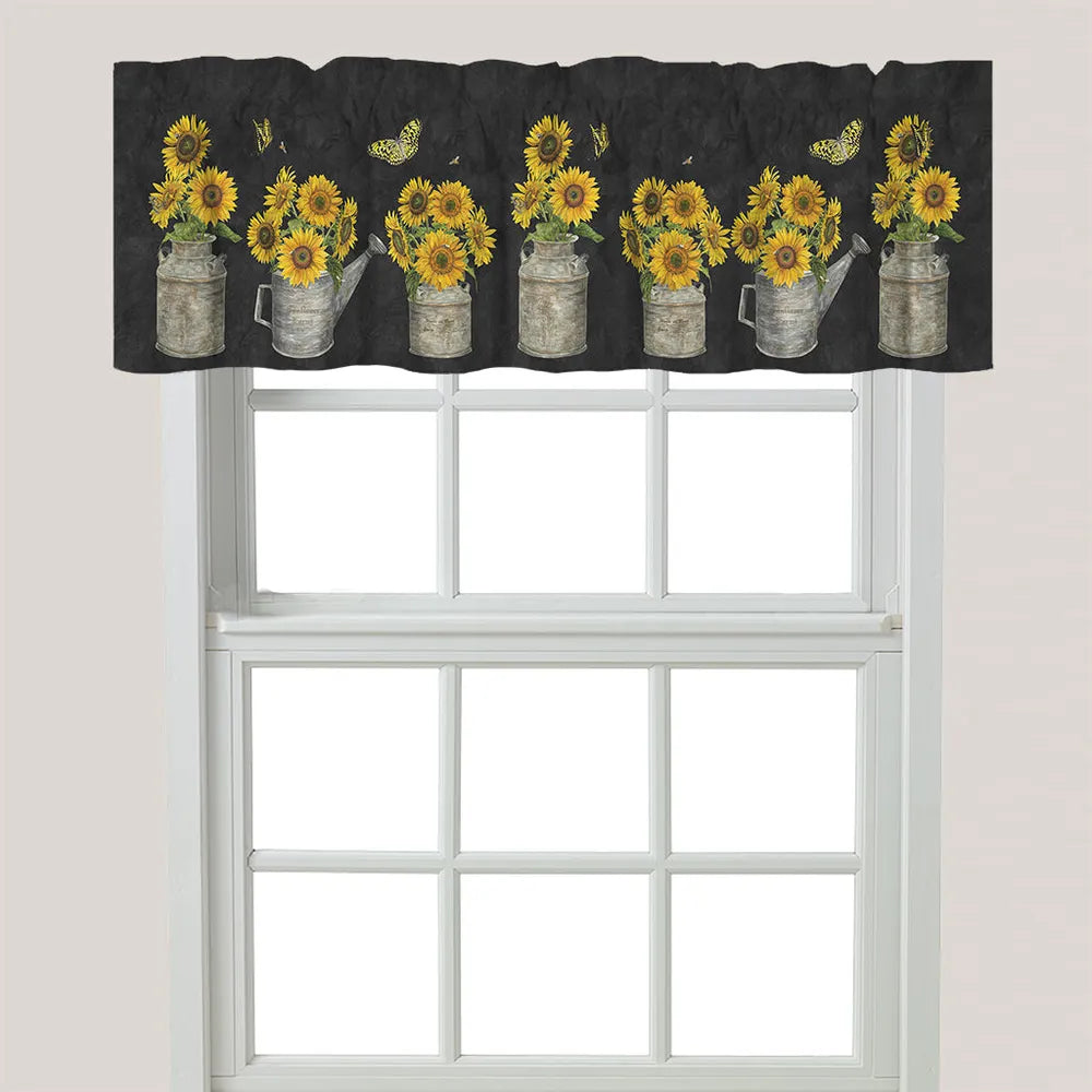 Midnight Sunflower Window Valance
