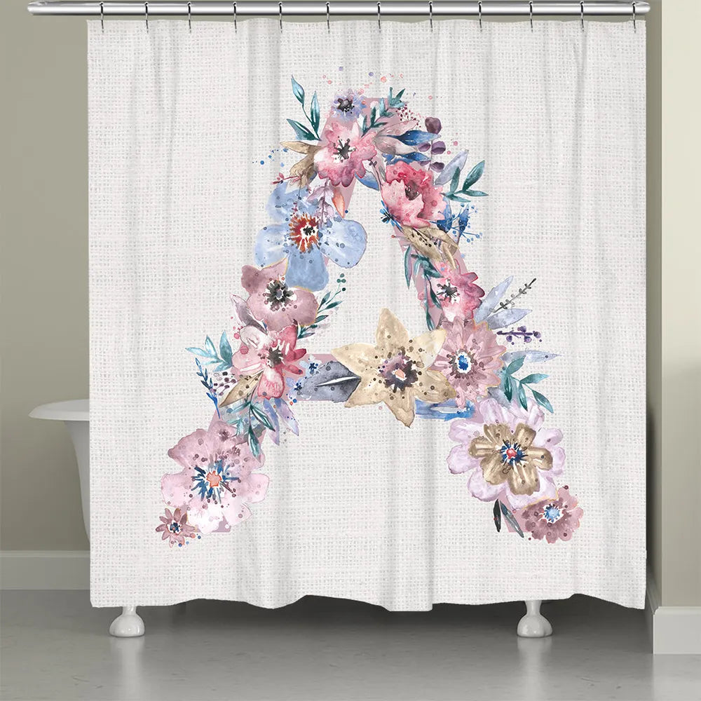 Monogram Floral Shower Curtain