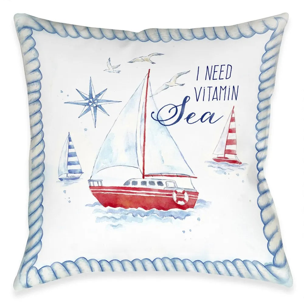 Nautical Sea Life Vitmain Sea Indoor Decorative Pillow