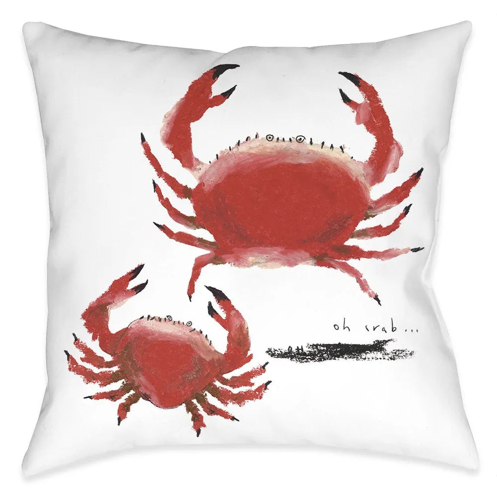 Oh Crab Outdoor Decorative Pillow