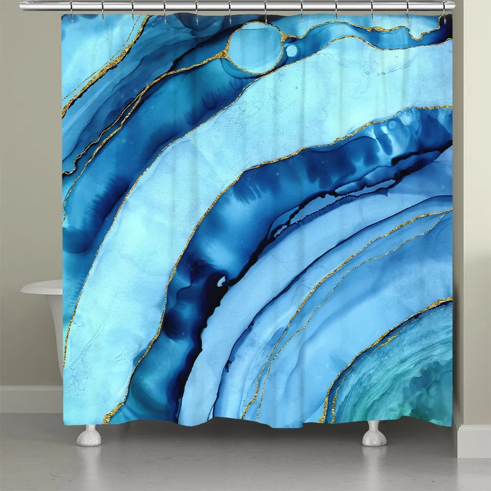 Cerulean Geode Shower Curtain