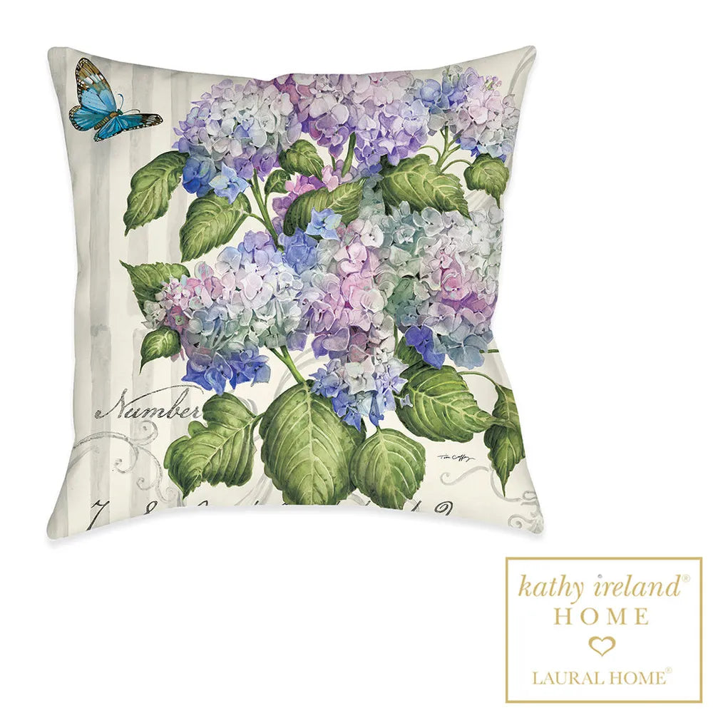 kathy ireland® HOME Papillon Hydrangea Outdoor Decorative Pillow