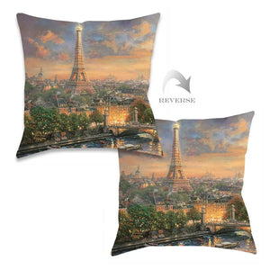 Thomas Kinkade Paris, City of Love Indoor Decorative Pillow