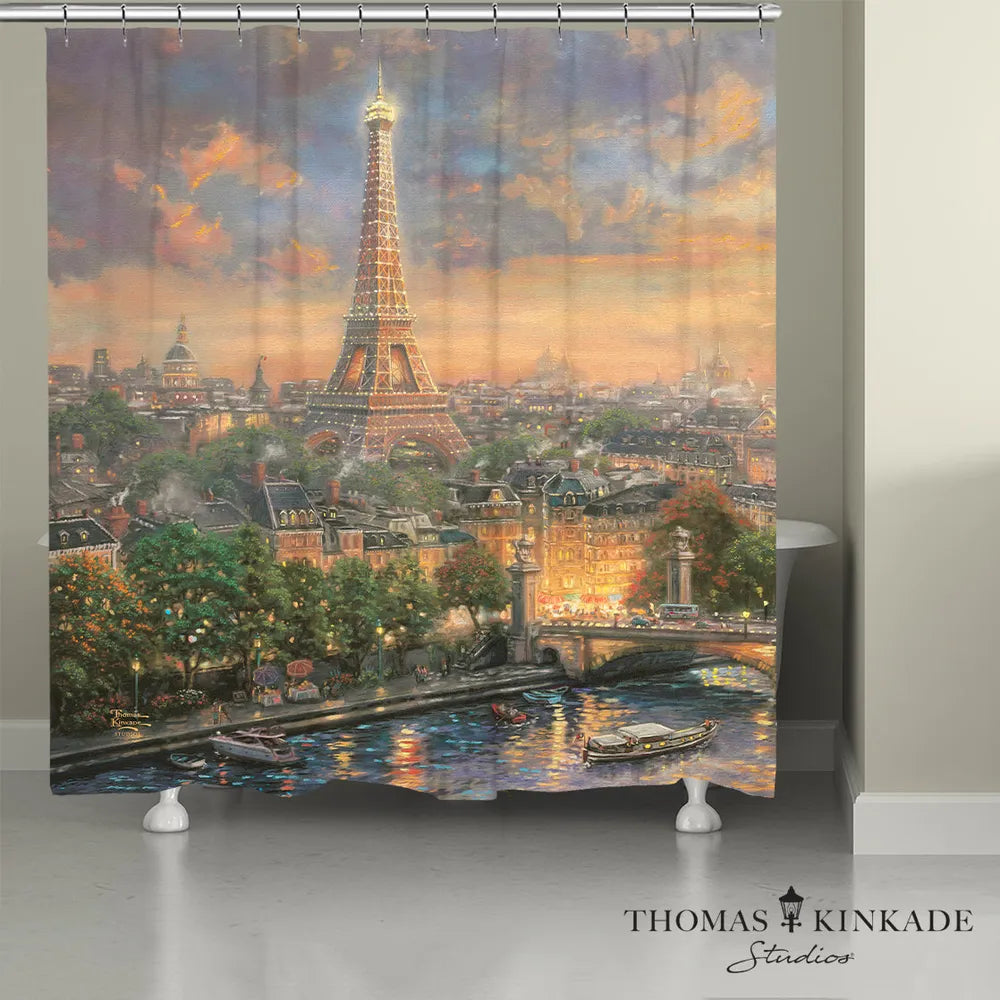 Thomas Kinkade Paris, City of Love Shower Curtain