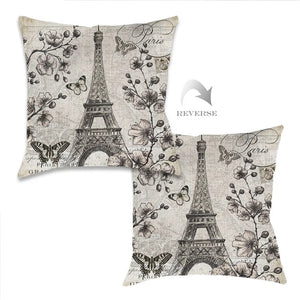 Paris in Bloom Indoor Woven Decorative Pillow