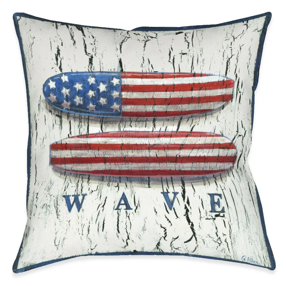 Patriotic Coastal Wave Indoor Decorative Pillow