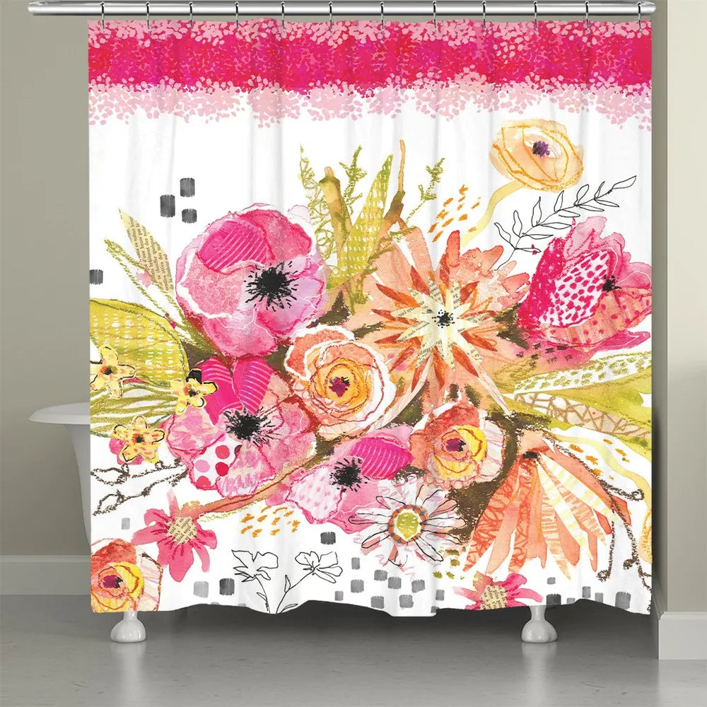 Peachy Blossoms Shower Curtain
